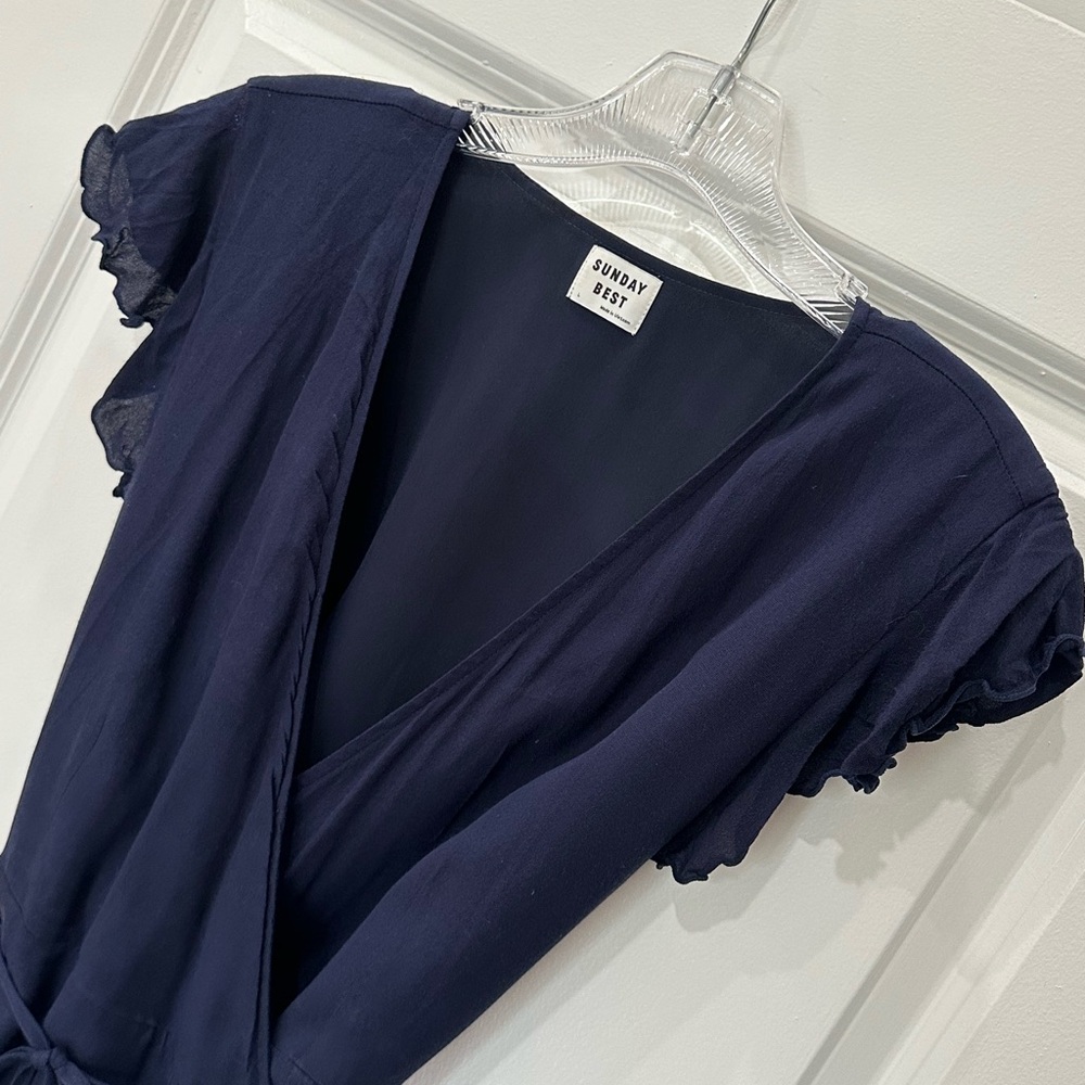 Sunday Best Navy Wrap Dress